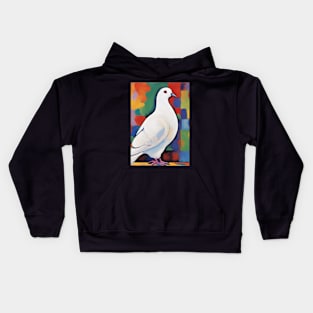 white dove true peace fauvism artsyle Kids Hoodie